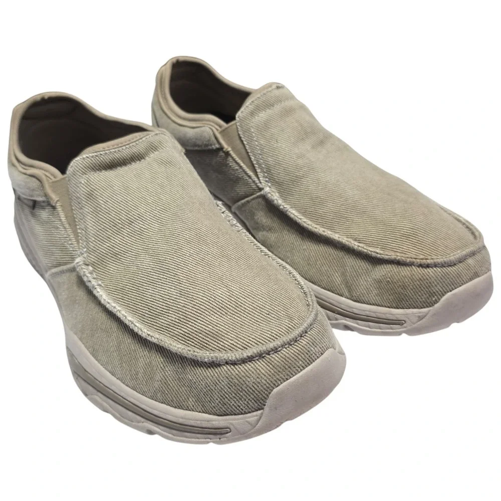 Skechers Mens Relaxed Fit Slipins Shoes Taupe Extra Wide Slip On Size 9